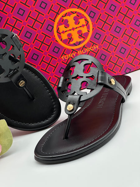 Authentic Tory Burch Women's Black Perfect Miller Calf Leather Size US 5