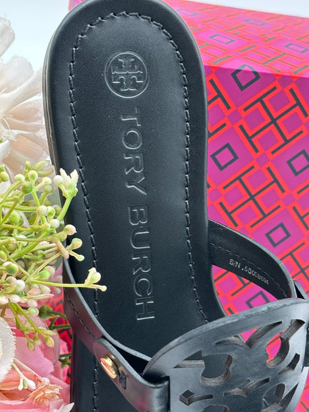 Authentic Tory Burch Women's Black Perfect Miller Calf Leather Size US 5