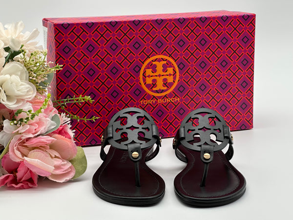 Authentic Tory Burch Women's Black Perfect Miller Calf Leather Size US 5