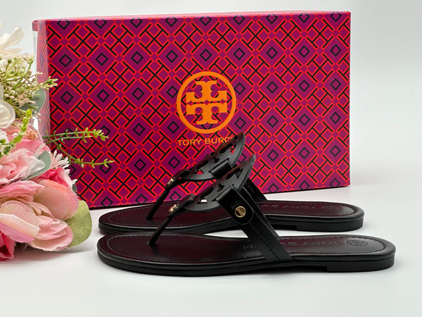 Authentic Tory Burch Women's Black Perfect Miller Calf Leather Size US 5