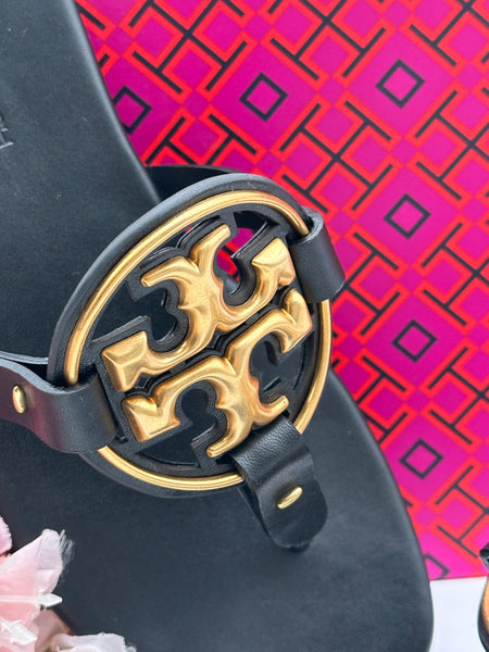 Authentic Tory Burch Metal Miller Soft Sandal Size 5