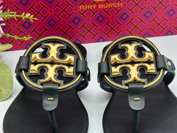 Authentic Tory Burch Metal Miller Soft Sandal Size 5
