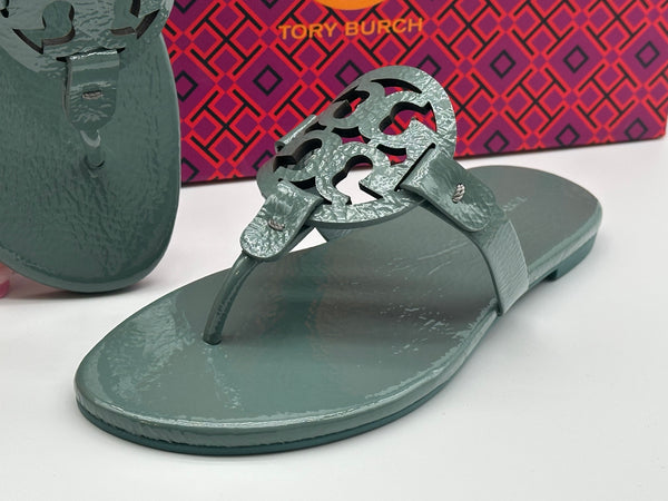 Authentic Tory Burch New Arctic Miller Soft Leather Thong Sandal Size 5