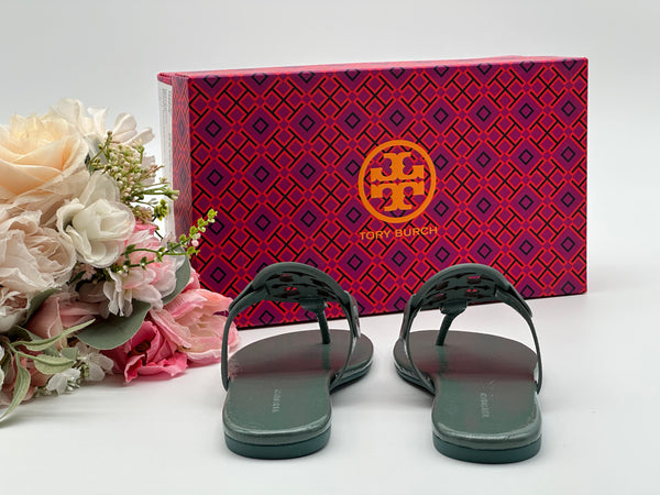 Authentic Tory Burch New Arctic Miller Soft Leather Thong Sandal Size 5