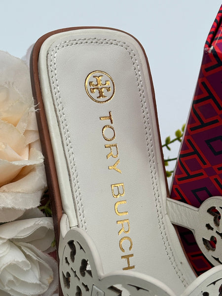 Authentic Tory Burch New Ivory Tiny Miller Thong Leather Sandal Size 9