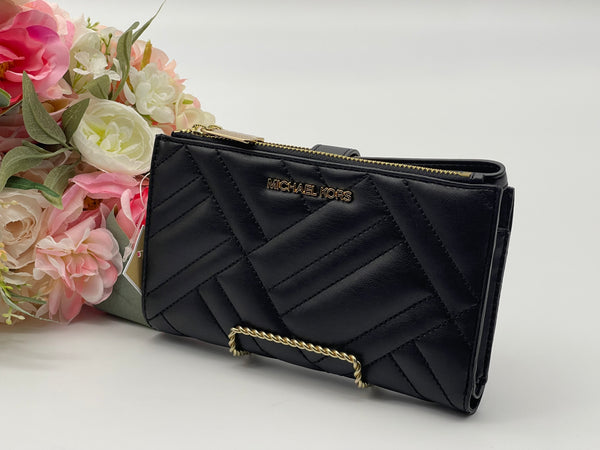 Michael Kors Black Large Double Zip Phone Wristlet Wallet