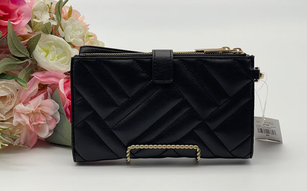 Michael Kors Black Large Double Zip Phone Wristlet Wallet