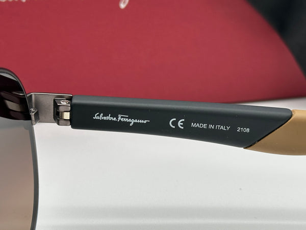 Authentic Salvatore Ferragamo Men's Brown Shades Aviator Sunglasses