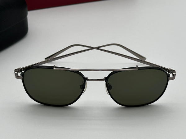 Authentic Salvatore Ferragamo Mens Silver Gray Sunglasses Frames Logo Aviator Glasses