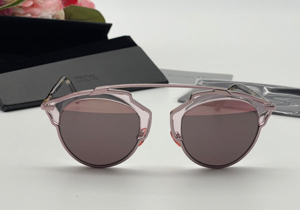 Authentic CHRISTIAN DIOR Pink Blonde/Havana Brown Acetate So Real Brow Bar Sunglasses