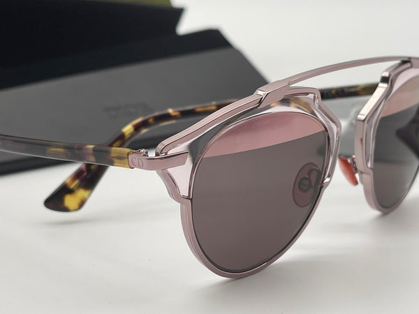 Authentic CHRISTIAN DIOR Pink Blonde/Havana Brown Acetate So Real Brow Bar Sunglasses