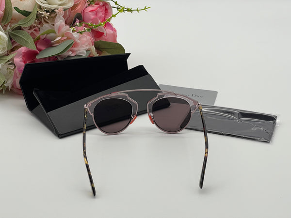 Authentic CHRISTIAN DIOR Pink Blonde/Havana Brown Acetate So Real Brow Bar Sunglasses
