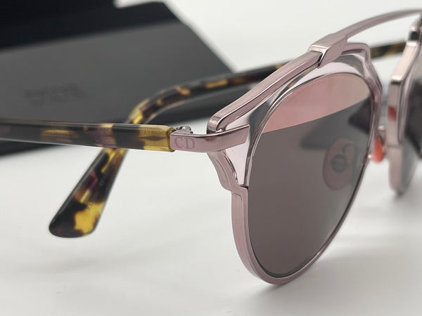 Authentic CHRISTIAN DIOR Pink Blonde/Havana Brown Acetate So Real Brow Bar Sunglasses