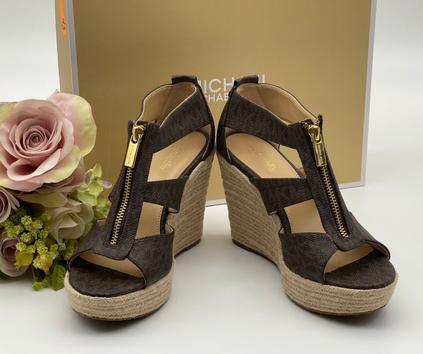 Michael Kors Brown Signature Wedge Espadrille