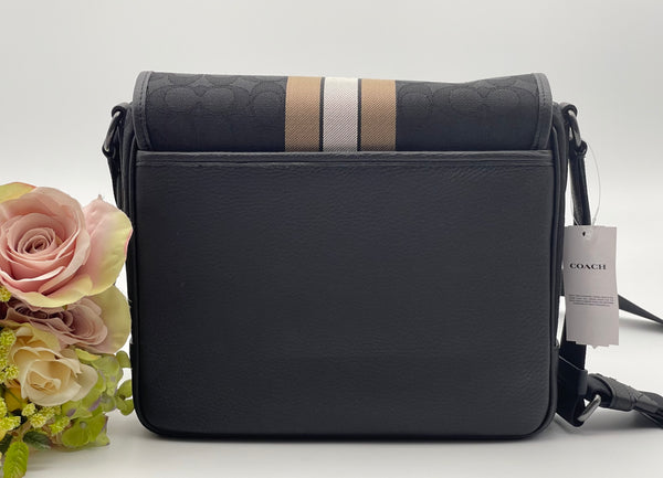 Coach Unisex Messenger Bag In Signature Jacquard With Stripe