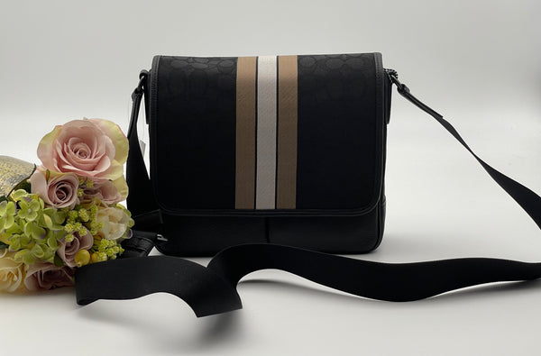 Coach Unisex Messenger Bag In Signature Jacquard With Stripe