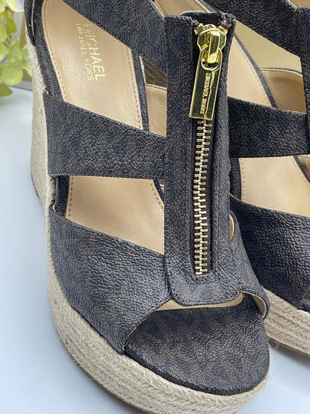 Michael Kors Brown Signature Wedge Espadrille