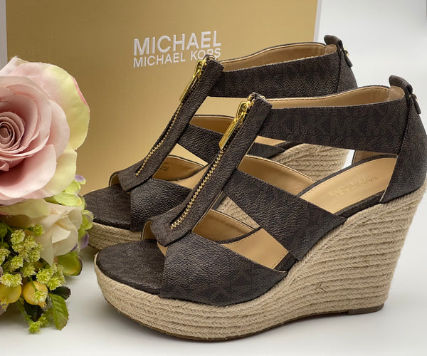 Michael Kors Brown Signature Wedge Espadrille