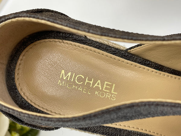Michael Kors Brown Signature Wedge Espadrille