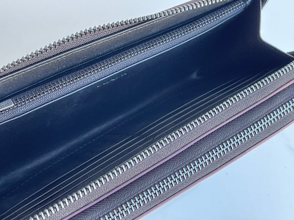 Coach Double Zip Travel Wallet Organizer Signature Canvas