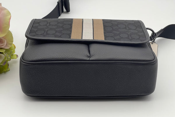 Coach Unisex Messenger Bag In Signature Jacquard With Stripe