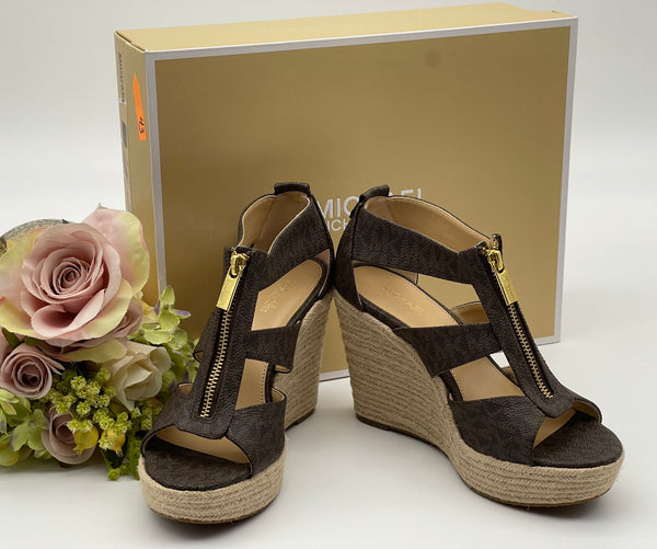 Michael Kors Brown Signature Wedge Espadrille