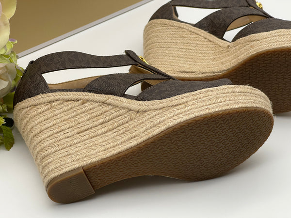 Michael Kors Brown Signature Wedge Espadrille