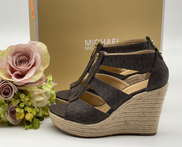 Michael Kors Brown Signature Wedge Espadrille