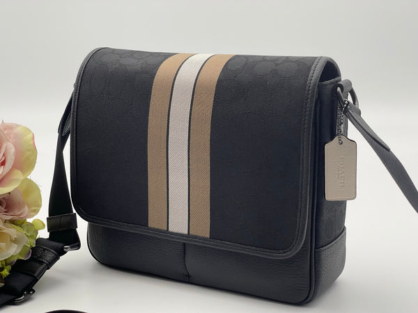 Coach Unisex Messenger Bag In Signature Jacquard With Stripe
