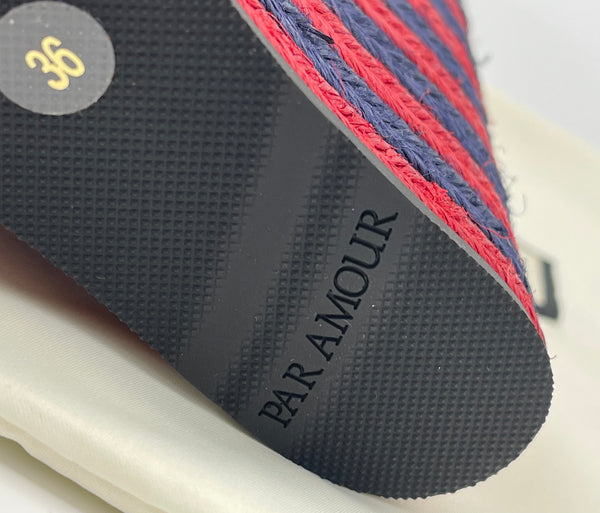 Authentic GUCCI Marmont Double G Leather Espadrille Platform Sandals