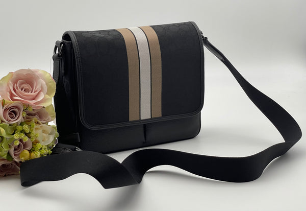 Coach Unisex Messenger Bag In Signature Jacquard With Stripe