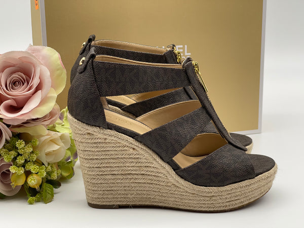 Michael Kors Brown Signature Wedge Espadrille