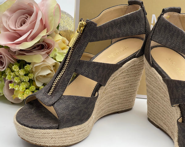Michael Kors Brown Signature Wedge Espadrille