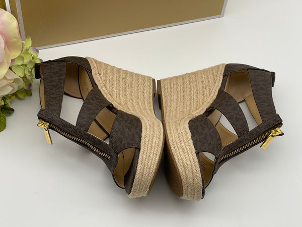 Michael Kors Brown Signature Wedge Espadrille
