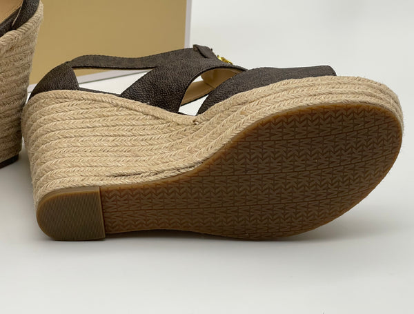 Michael Kors Brown Signature Wedge Espadrille