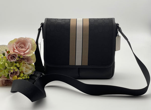 Coach Unisex Messenger Bag In Signature Jacquard With Stripe