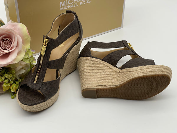 Michael Kors Brown Signature Wedge Espadrille