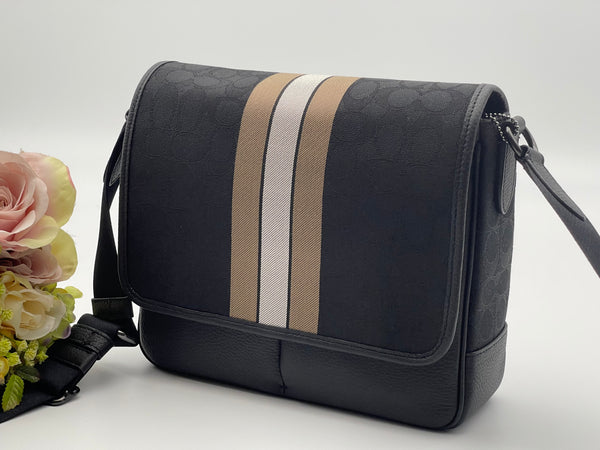 Coach Unisex Messenger Bag In Signature Jacquard With Stripe