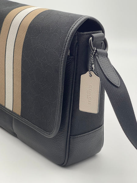 Coach Unisex Messenger Bag In Signature Jacquard With Stripe