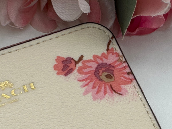 Coach Pink Floral Coin Case