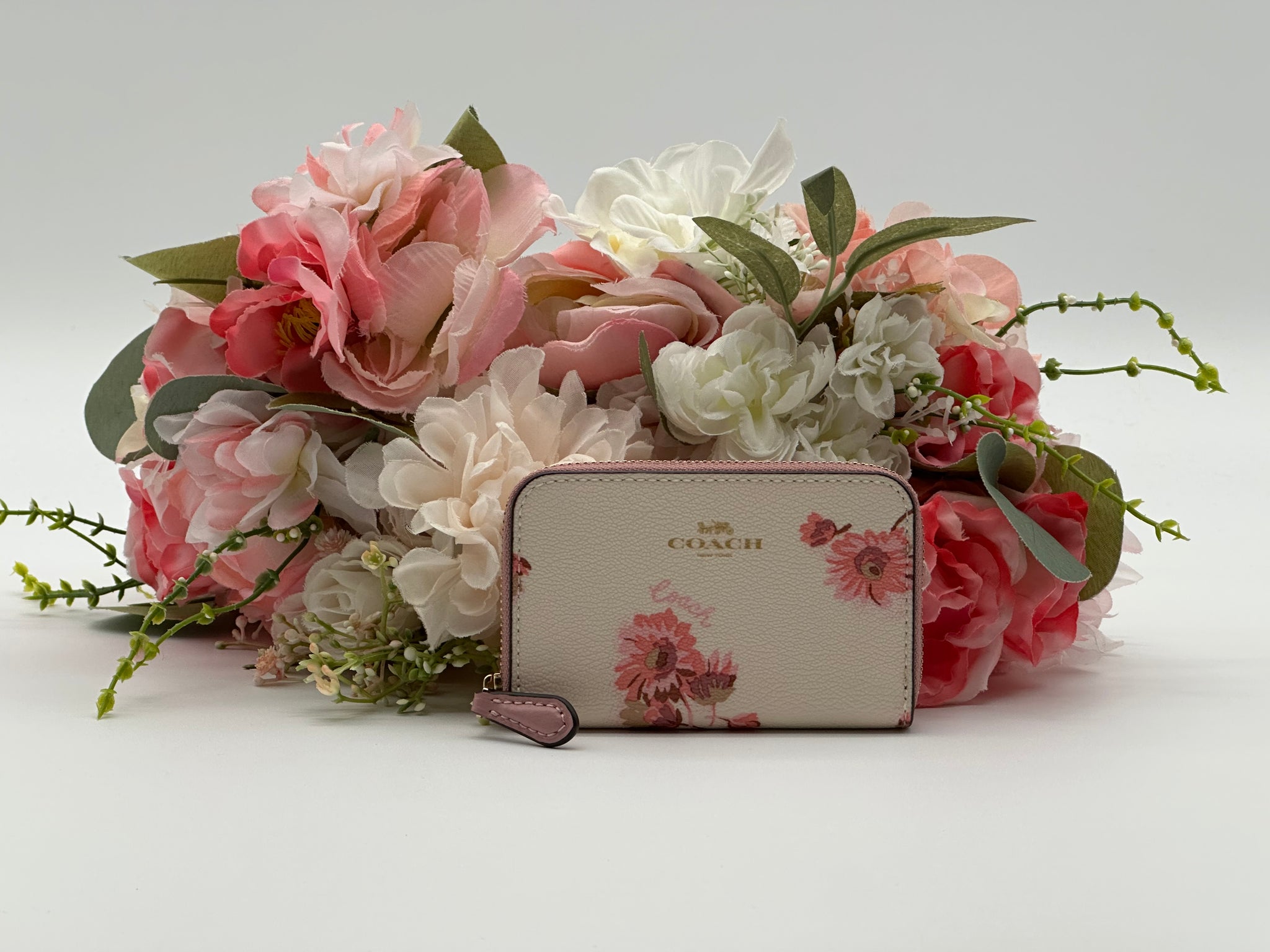 Coach Pink Floral Coin Case