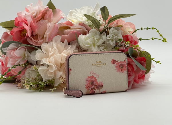 Coach Pink Floral Coin Case