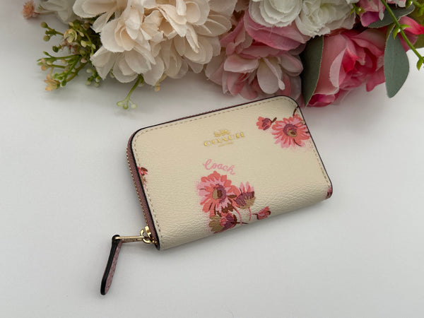 Coach Pink Floral Coin Case