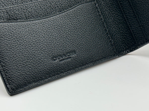 Coach Black Calf Leather Passport Case