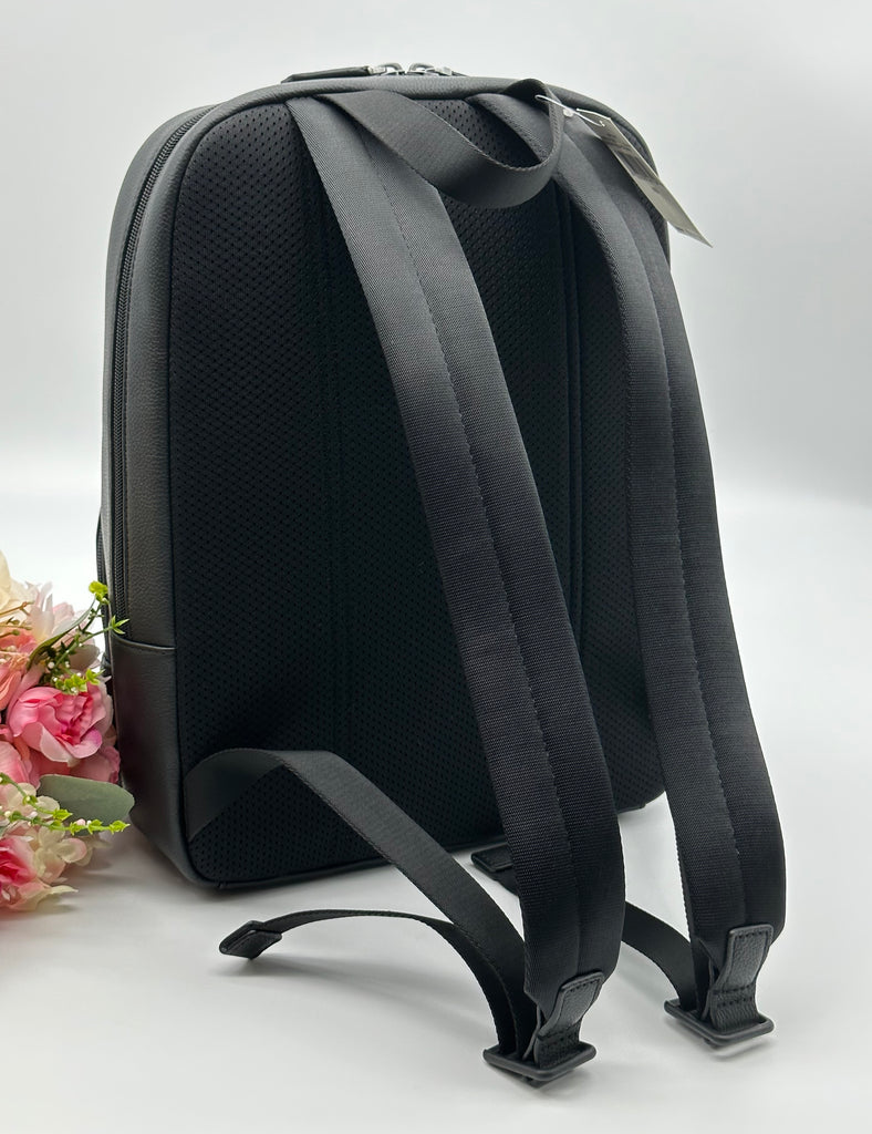 Authentic Michael Kors Men's Front Pocket Black Leather Backpack