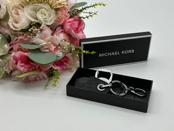 Authentic Michael Kors Black Logo Bottle Opener Key Ring