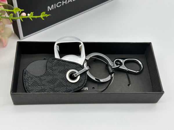 Authentic Michael Kors Black Logo Bottle Opener Key Ring