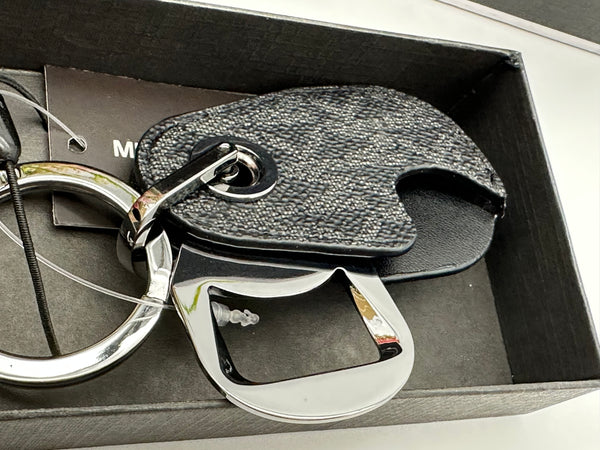 Authentic Michael Kors Black Logo Bottle Opener Key Ring