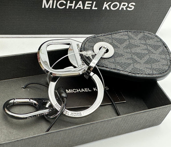 Authentic Michael Kors Black Logo Bottle Opener Key Ring