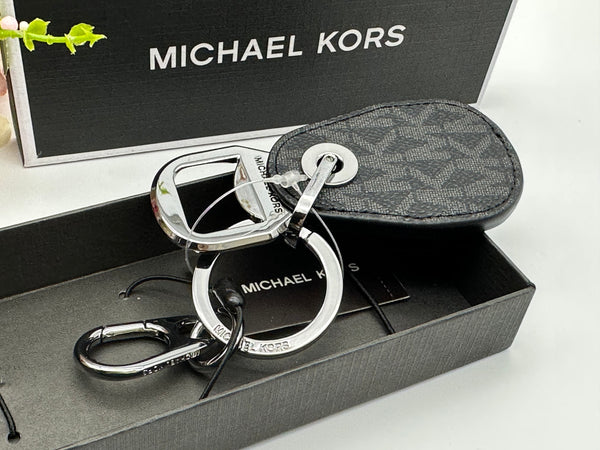 Authentic Michael Kors Black Logo Bottle Opener Key Ring